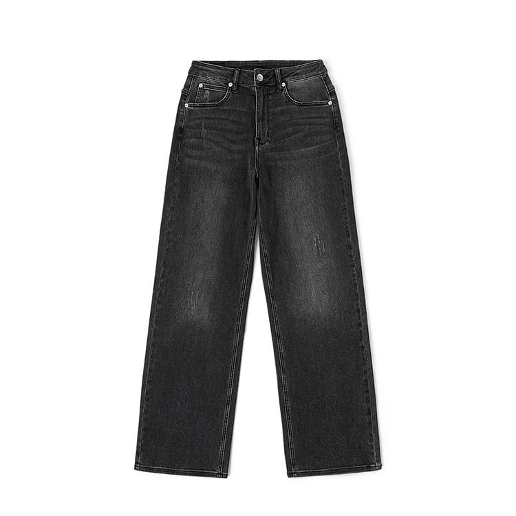 Lee Jeans Women's Black Gray Color Moderate Wide Leg Pants