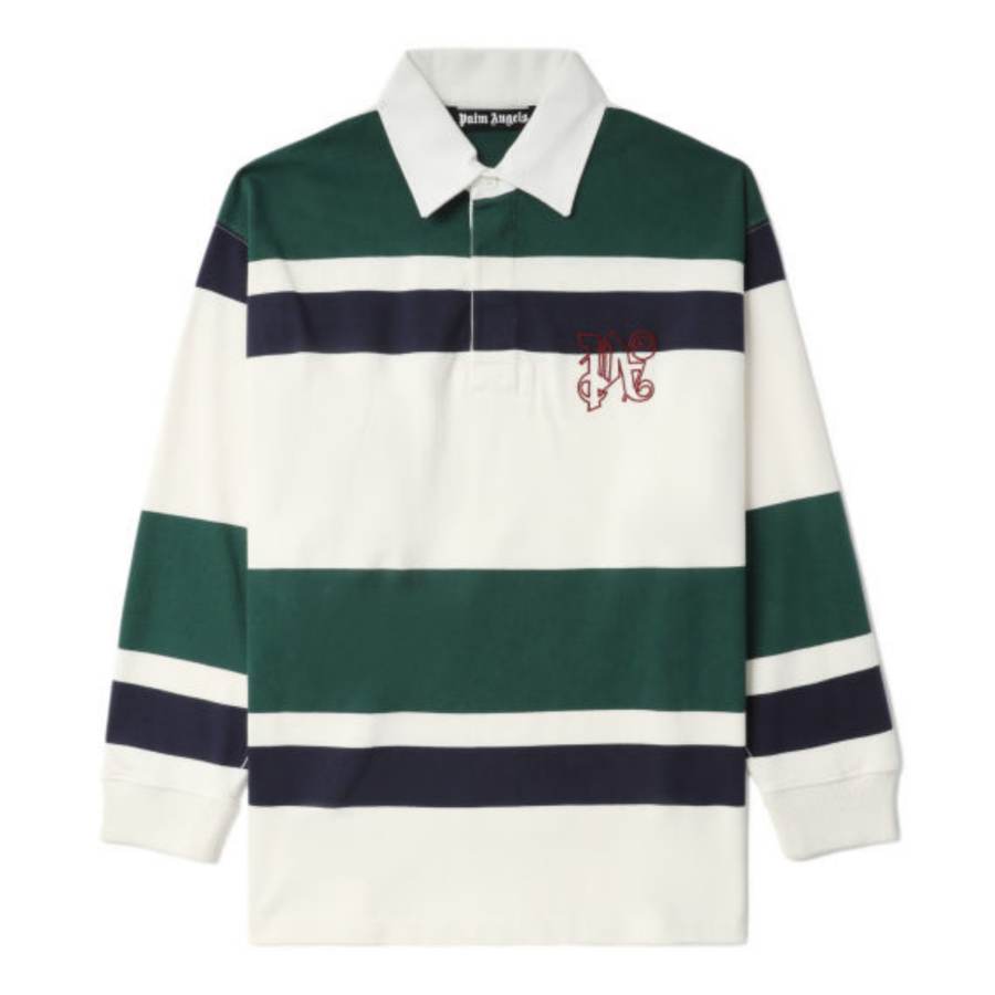 Palm Angels striped cotton polo shirt