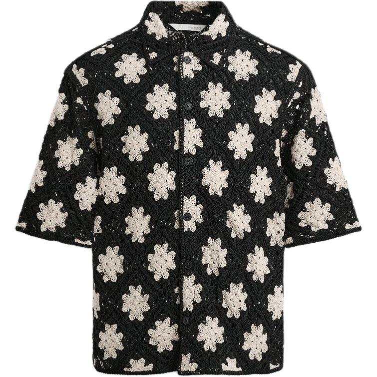 ZARA Shirts Men's White/Black Lapel Moderate