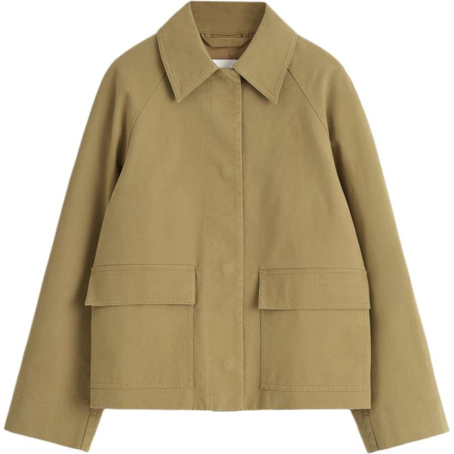 COS Jackets Women's Dark Beige Lapel Moderate Workwear