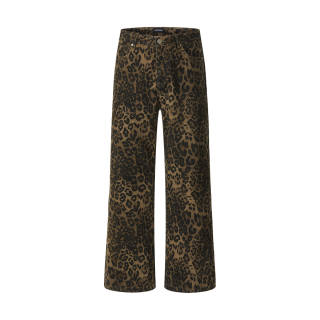 URS GGON Jeans Unisex Leopard Print