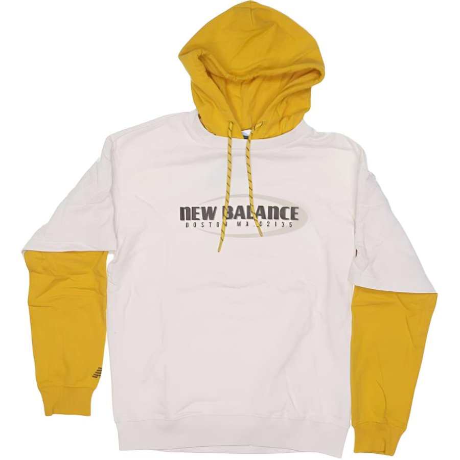 New Balance New Balance Sweatshirts Men's White Hooded Moderate