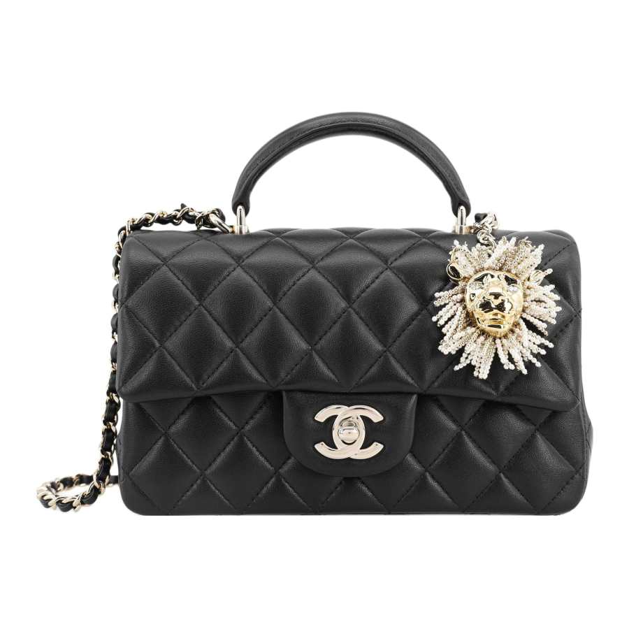 CHANEL Classic Flap CF Lambskin Clutch, Crossbody Bag, Shoulder Bag Women's Black