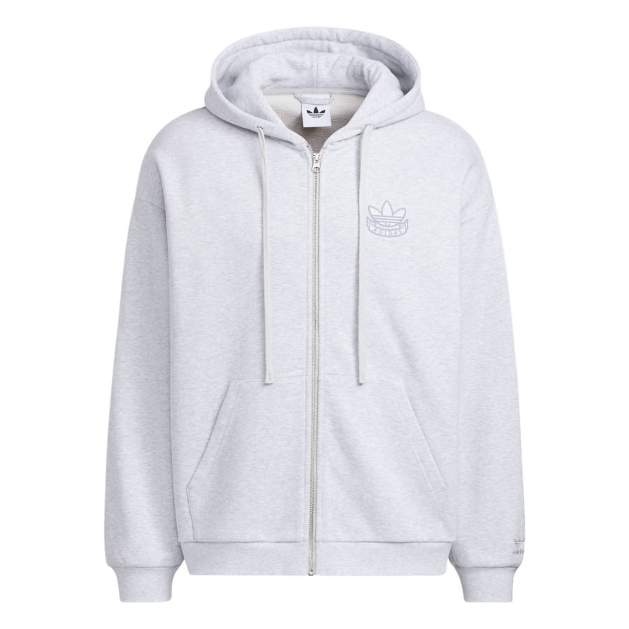 Adidas Originals Jackets Unisex Light Heather Gray Hooded Moderate Soft Shell