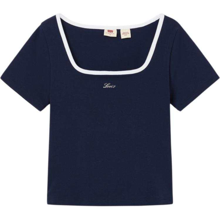 Levis T Shirts Women's Indigo Square Collar Moderate