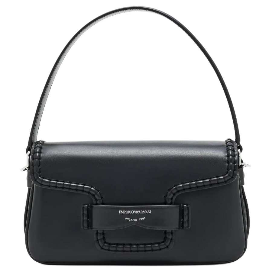 EMPORIO ARMANI Cow Leather, Split Cow Leather Shoulder Bag Women's Black