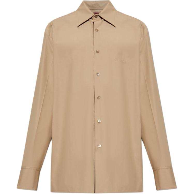 GUCCI Embossed Long Sleeve Poplin Shirt