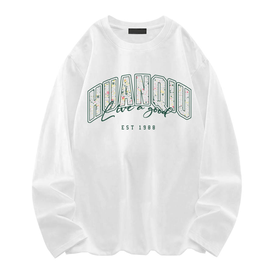HUANQIU T Shirts Unisex Crew Neck Moderate Heavyweight