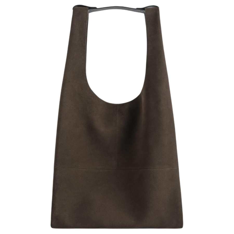 COS Suede Tote Bag, Shopping Bag, Shoulder Bag Men's Dark Brown