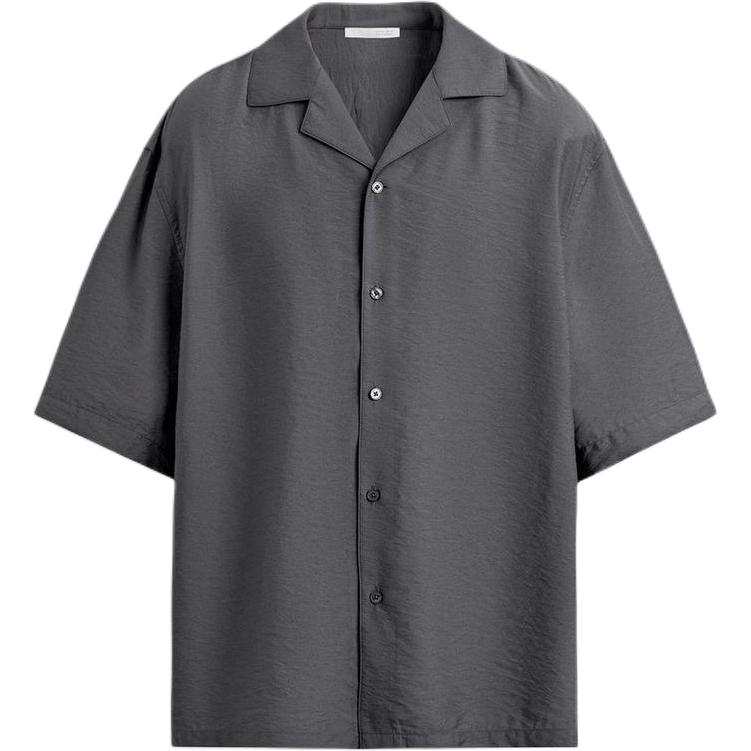ZARA Shirts Men's Gray Cuban Collar Moderate