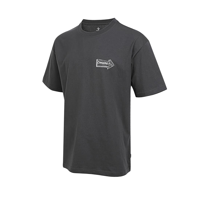 Converse Converse T Shirts Men's Black Crew Neck Moderate