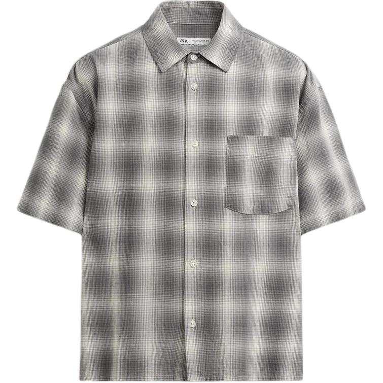 ZARA ZARA Shirts Men's Coal Gray Lapel Moderate