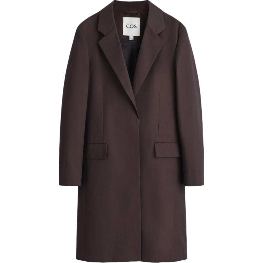 COS Coats Women's Burgundy Lapel Moderate