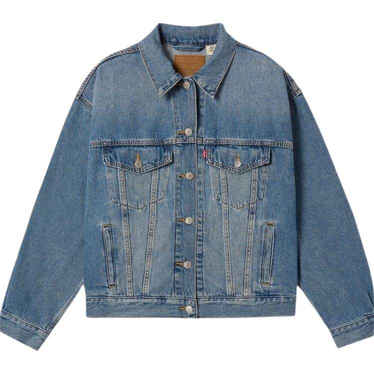 Levis Levis Denim Jackets Women's Medium Blue Lapel Moderate Straight Fit