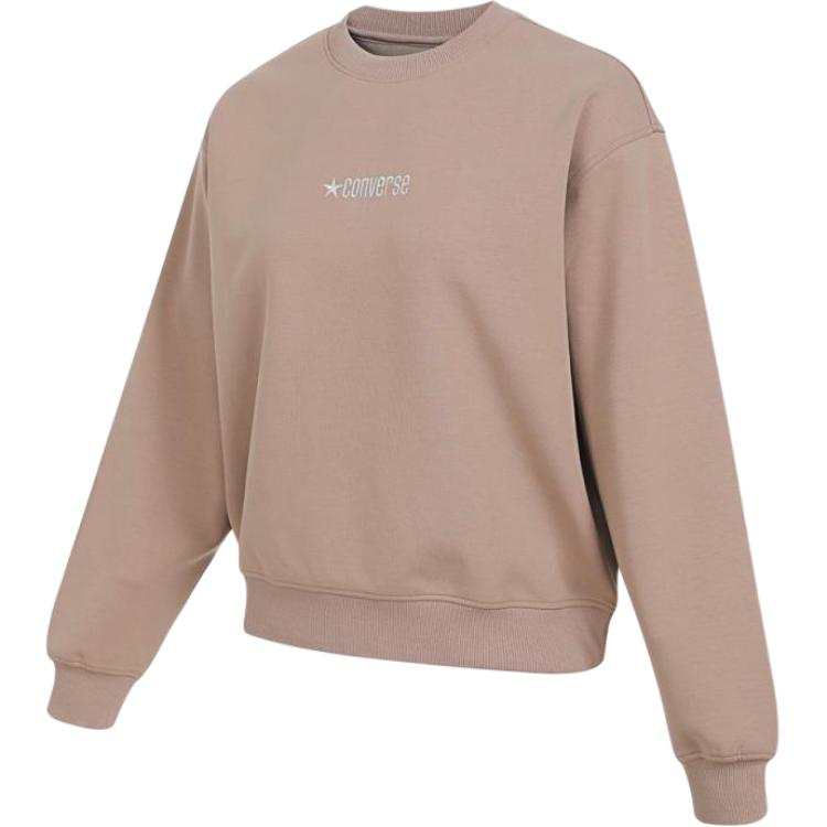 Converse Sweatshirts Women's Khaki Crew Neck Moderate
