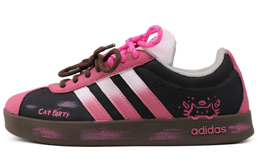 Adidas Adidas VL COURT 2.0 Low top Skateboard Shoes Unisex Black Pink