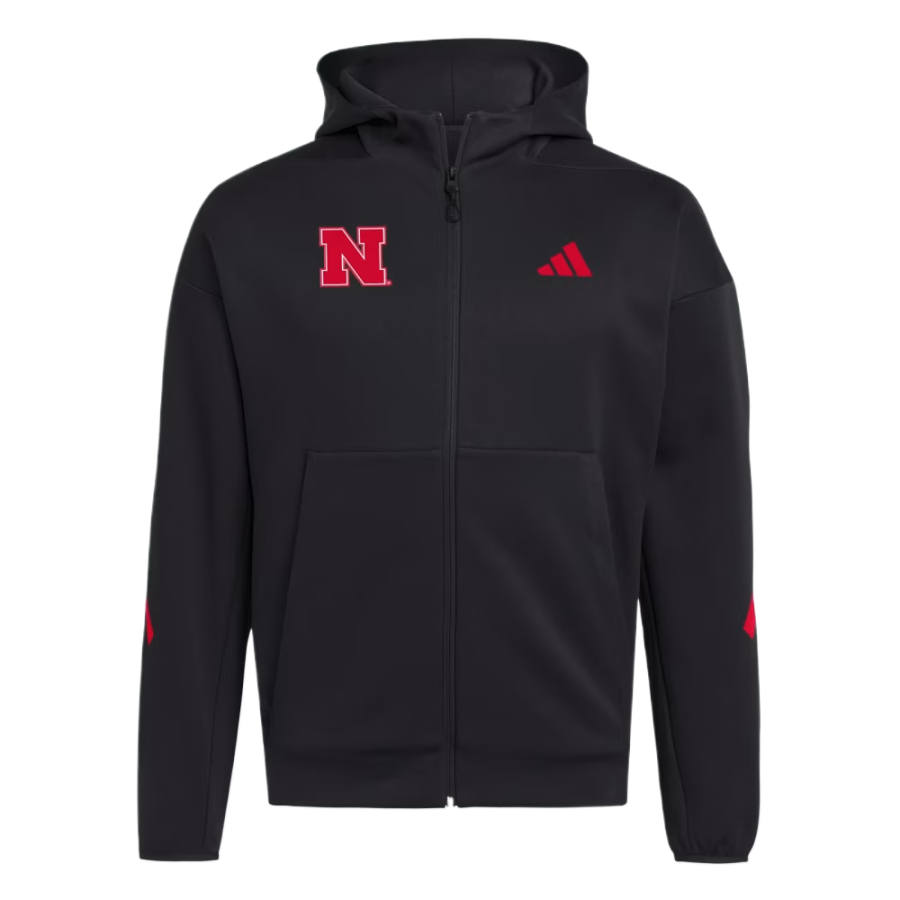 Adidas Adidas Free Shipping With AdiClub Nebraska Cornhuskers Full Zip Player Travel Zne Hoodie