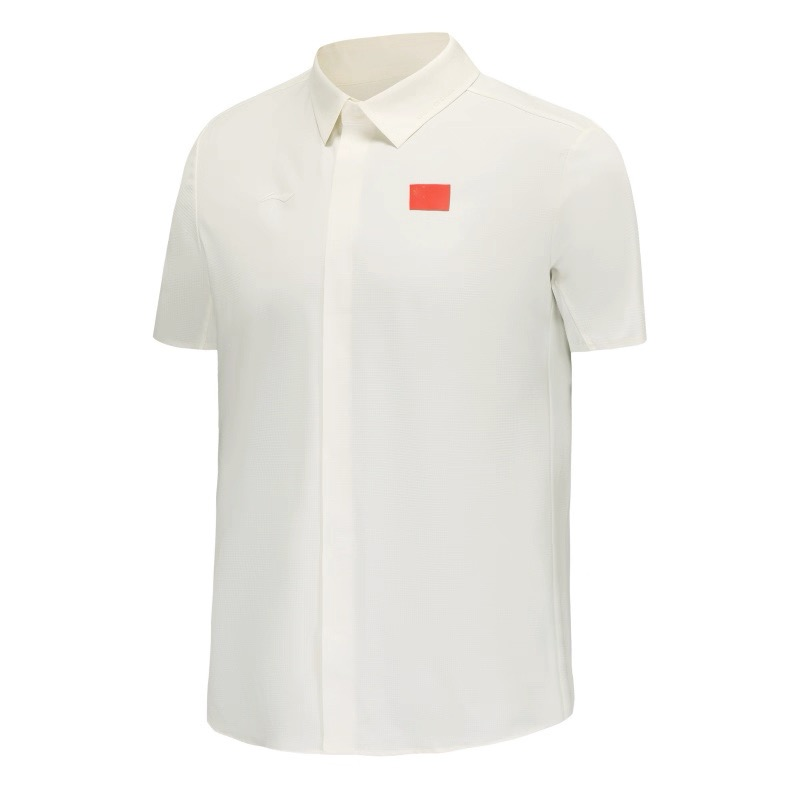 Li-Ning Li Ning Shirts Men's Champagne White Lapel Moderate Shirt
