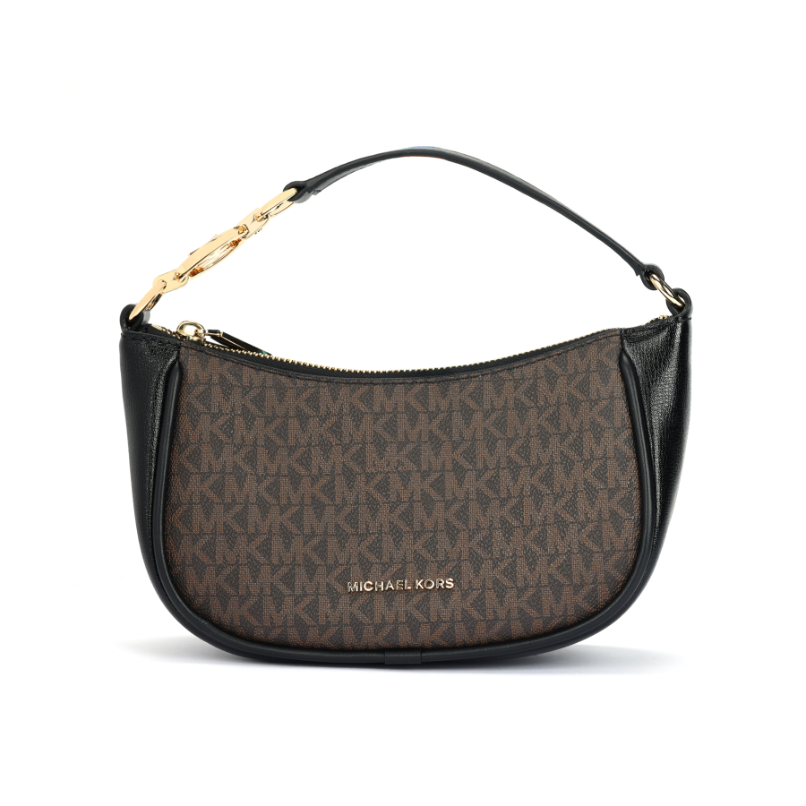 MICHAEL KORS Cow Leather With Artificial Leather Portable Crossbody Bag, Shoulder Bag Small Women's Dark Brown/Black