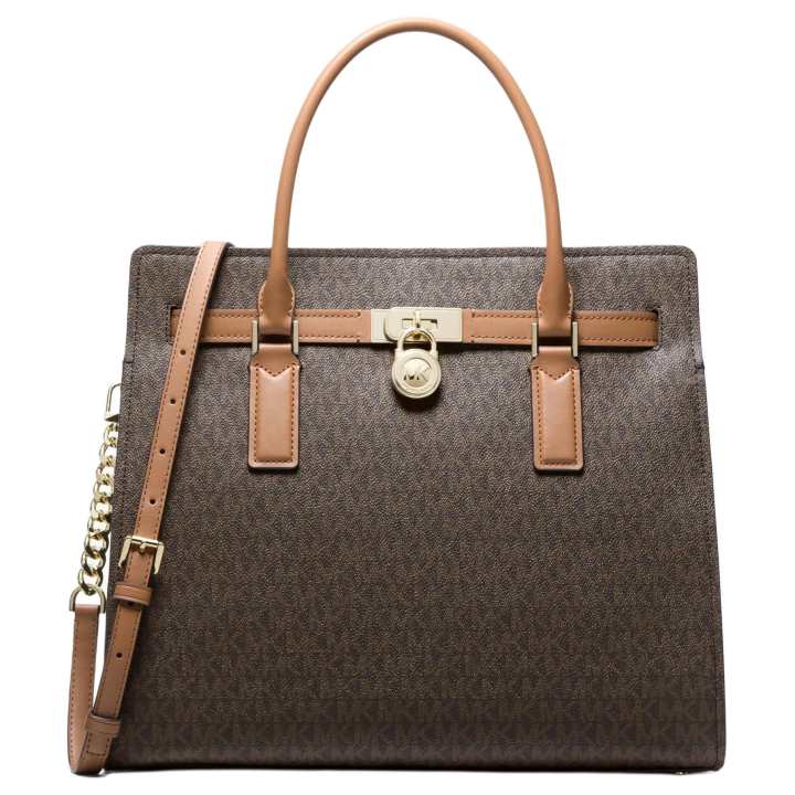 MICHAEL KORS MICHAEL KORS Hamilton Artificial Leather Crossbody Handbag Large Women's Dark Brown