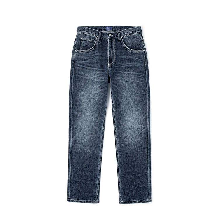 Lee Jeans Men's Dark Blue Moderate Straight Fit Pants