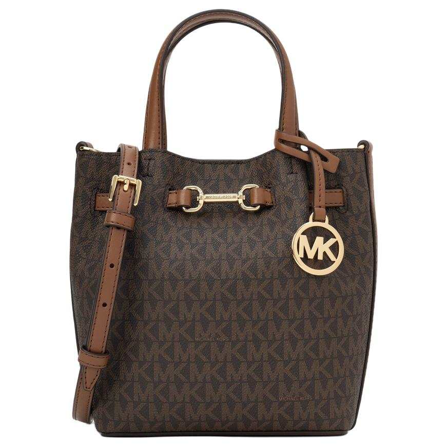 MICHAEL KORS Carson Artificial Leather Handbag Small Women's Acorn Brown