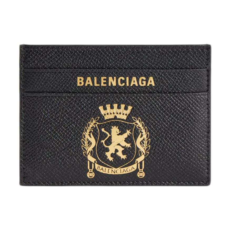 Balenciaga Calfskin Card Holder Men's Black