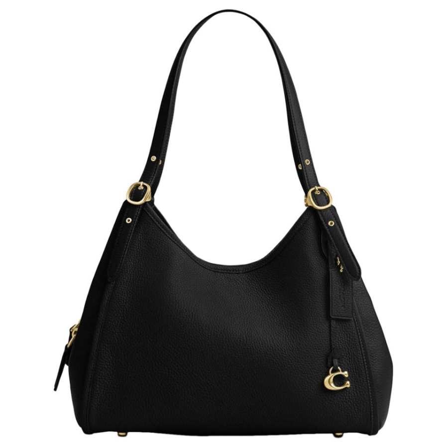 COACH COACH Leather Shoulder Bag Large Women's Black