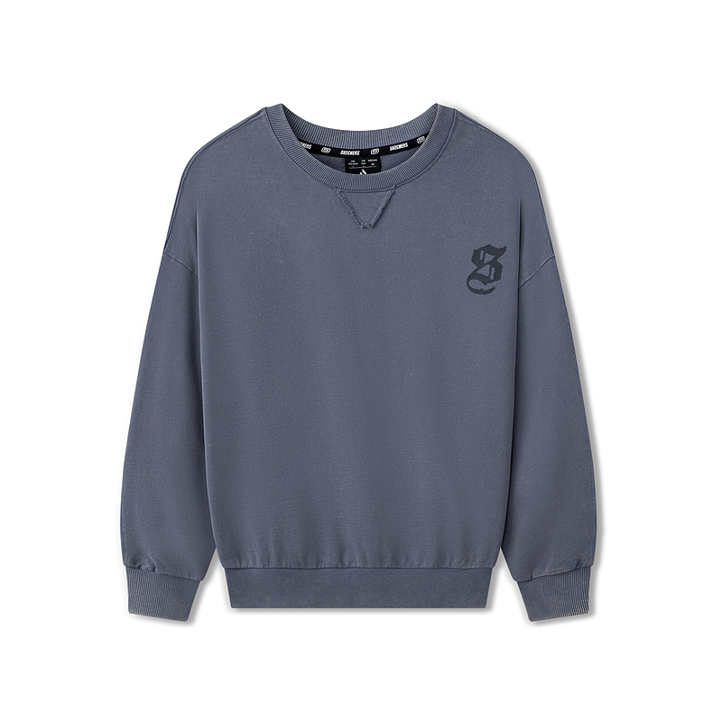 Skechers Sweatshirts Unisex Foxton Gray 02N1 Crew Neck Moderate