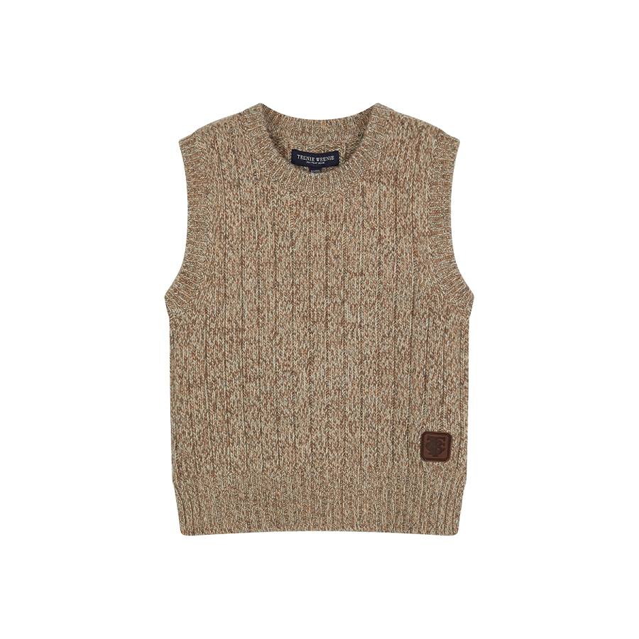 Teenie Weenie Tank Tops Women's Khaki Crew Neck Moderate Straight Fit