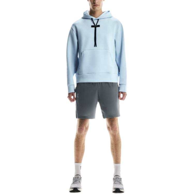 On On Sweatshirts Men's Ice Blue Hooded Moderate
