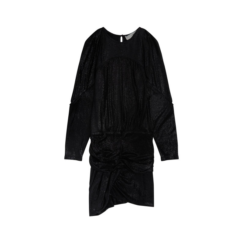 IRO NIGHT Long Sleeved Dresses Women's Black Stand Collar Moderate Mid Length