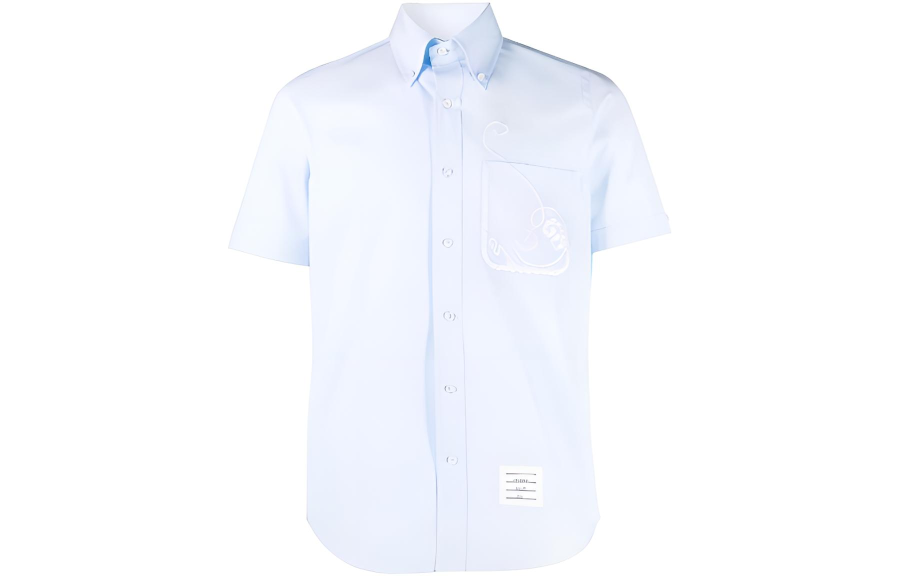 THOM BROWNE THOM BROWNE Shirts Men's Blue Lapel Moderate Other