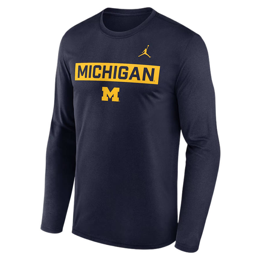 Jordan Jordan Michigan Primetime Legend 2-Hit Men's Jordan Brand Dri-FIT College Long-Sleeve T-Shirt