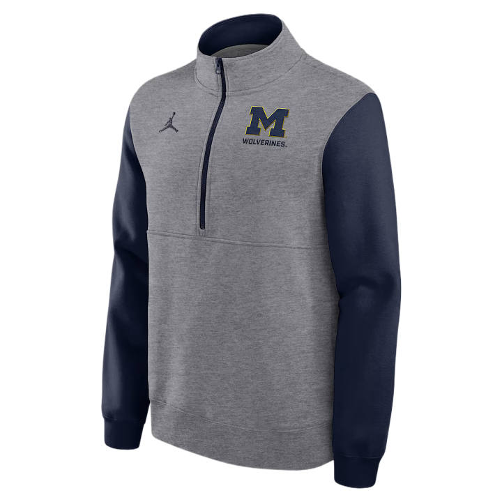 Jordan Jordan Michigan Club Men's Jordan Brand College 1/2-Zip Crew