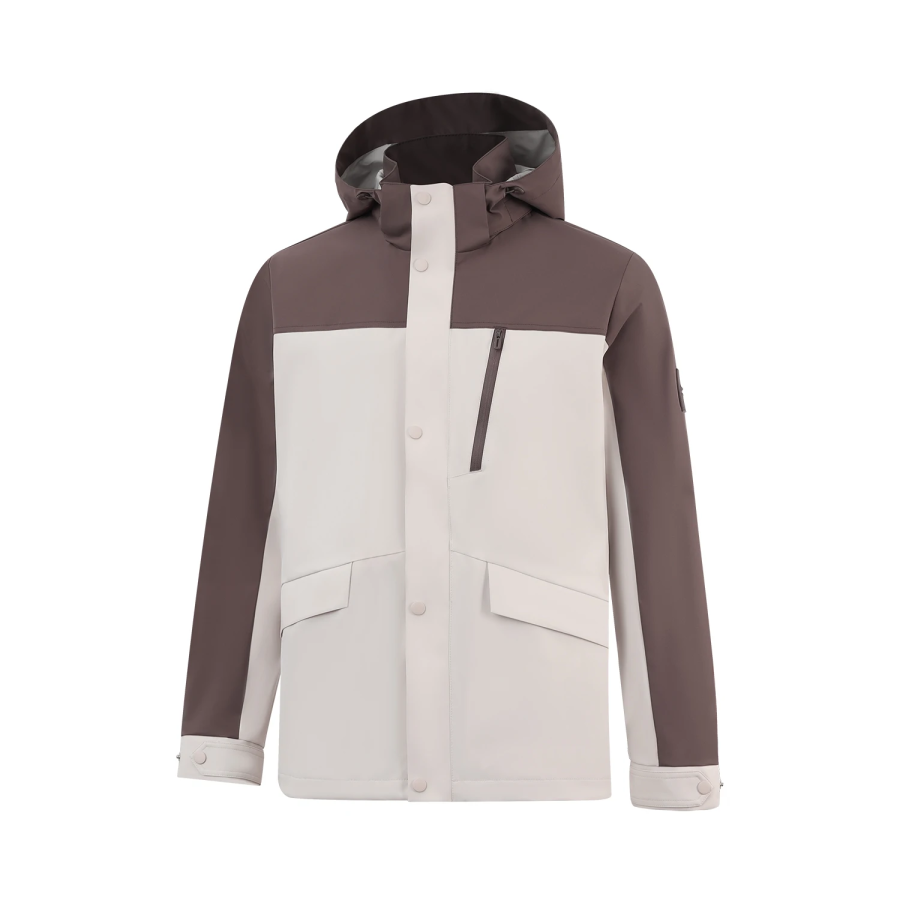 Li-Ning Li Ning Trench Coats Men's Gravel White Gray/Sunken Wood Brown Hooded Moderate Other