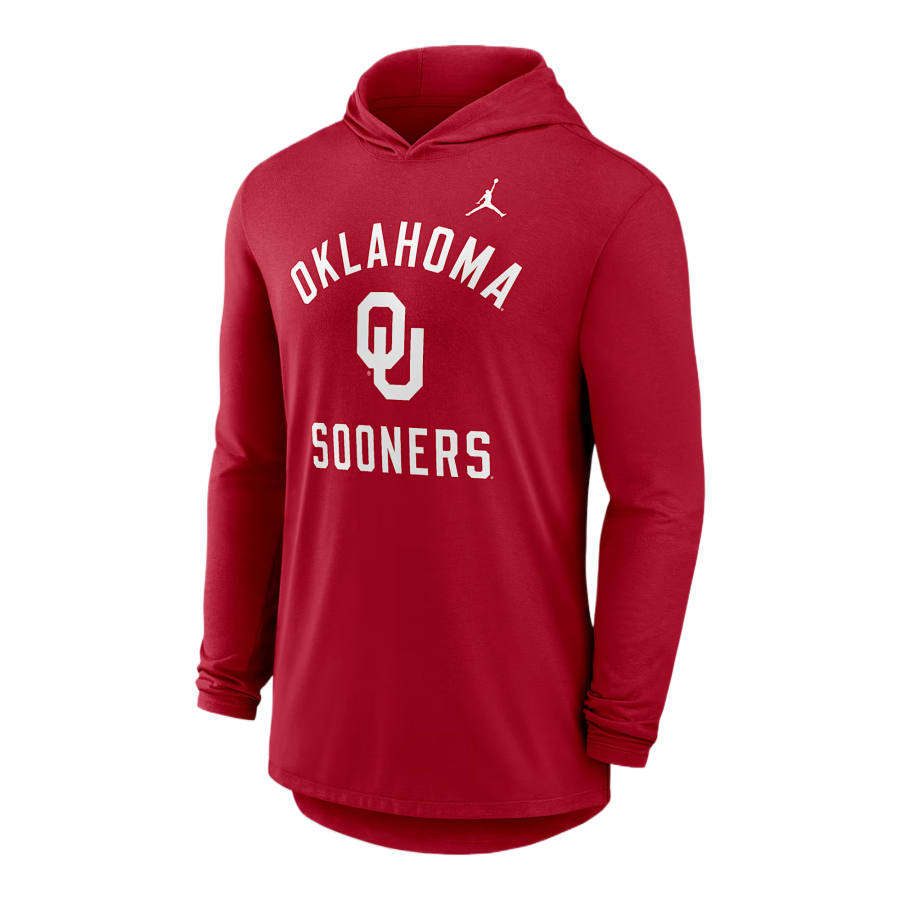Jordan Jordan Oklahoma Campus Arch Men's Jordan Brand Dri-FIT College Long-Sleeve Hooded T-Shirt
