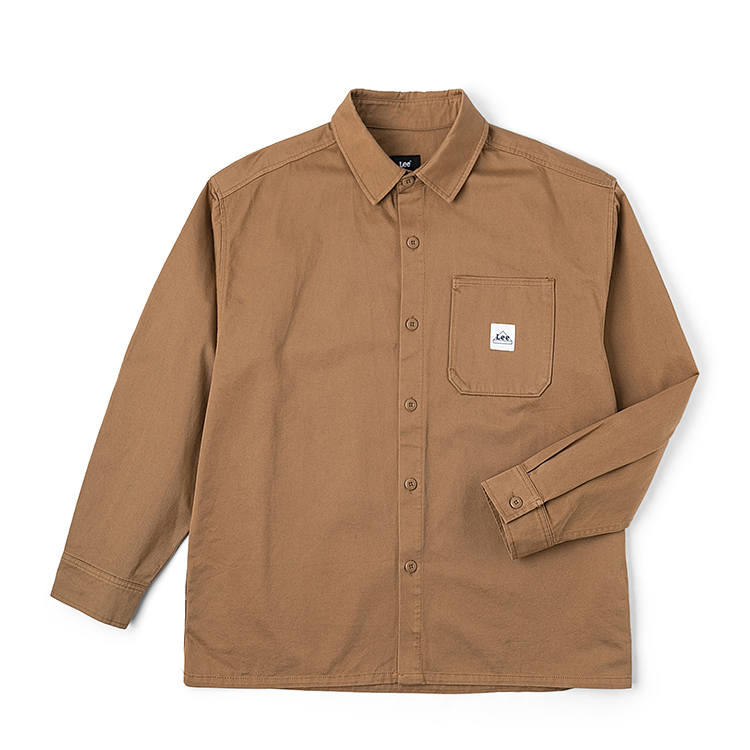 Lee Lee Shirts Men's Coffee Lapel Moderate Shirt