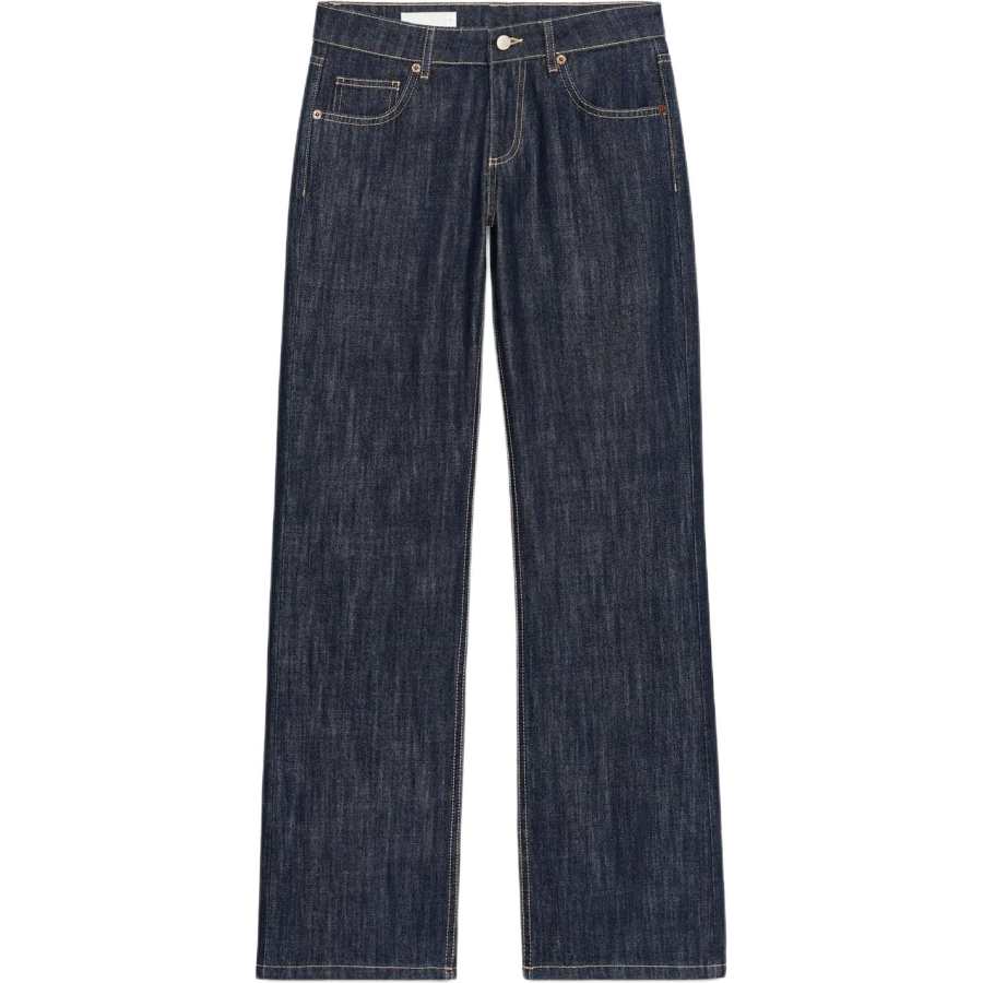 ZARA Trf Jeans Women's Dark Indigo Cyan Moderate Wide Leg Pants