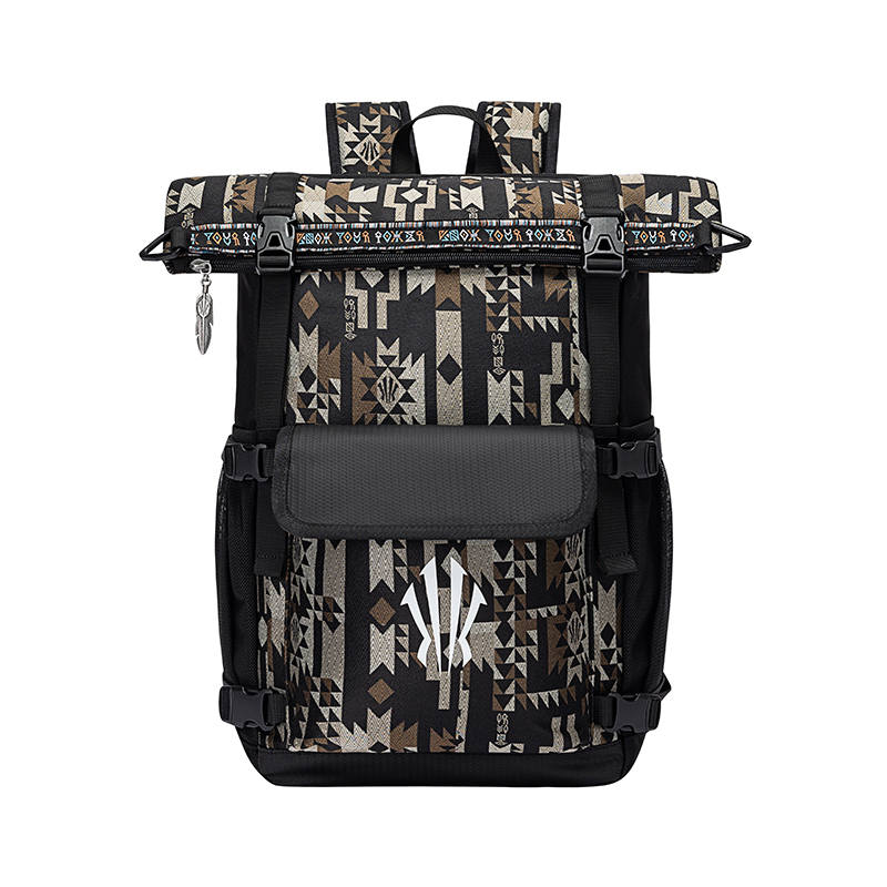 ANTA Anta Fabric Backpack Unisex Black Jacquard