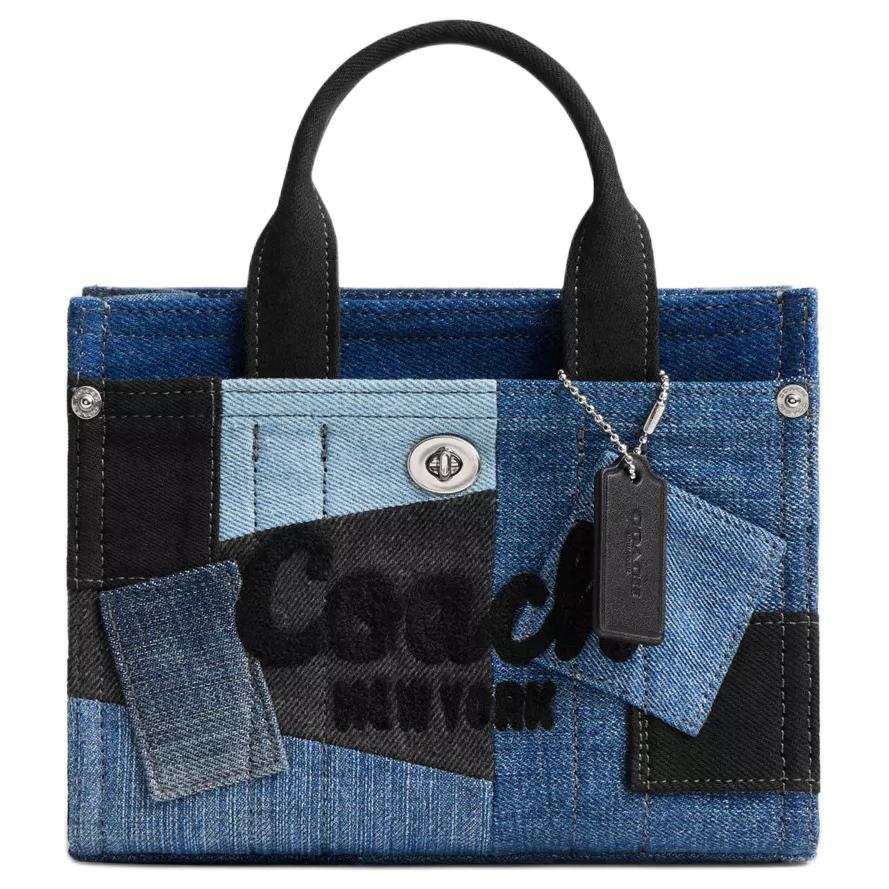 COACH Cargo Denim Tote Bag, Shopping Bag, Handbag Small Women's Blue