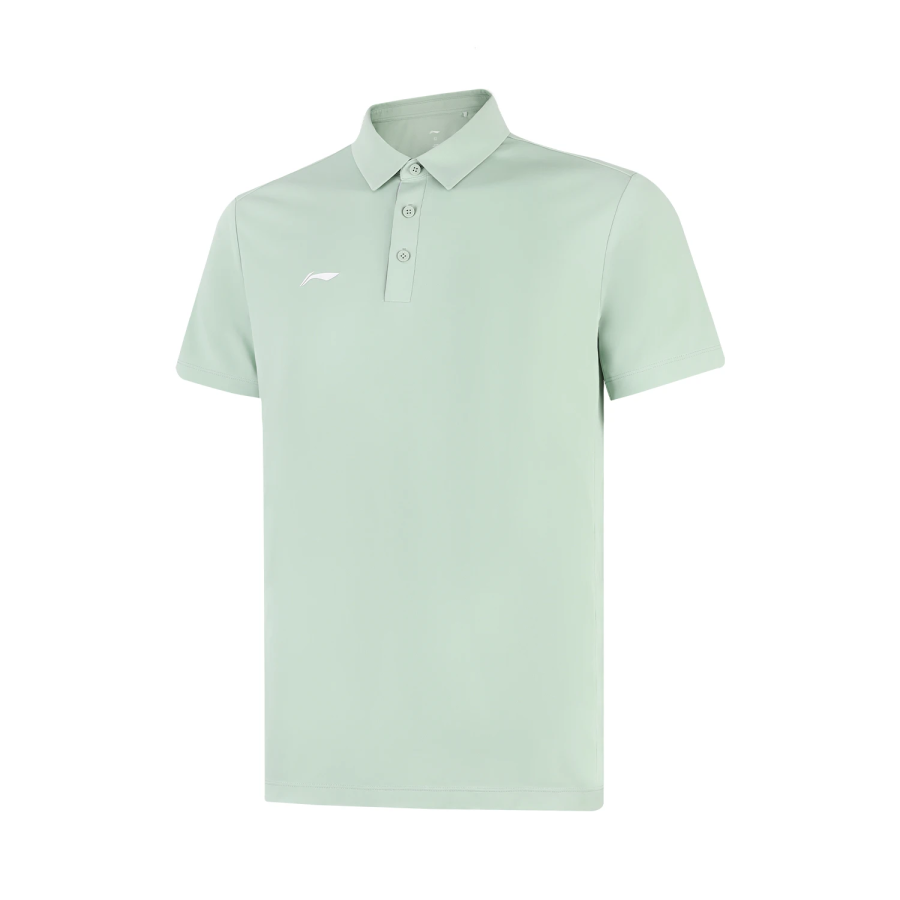 Li-Ning Li Ning Polo Shirts Men's Tallow Green Polo Collar Moderate Straight Fit