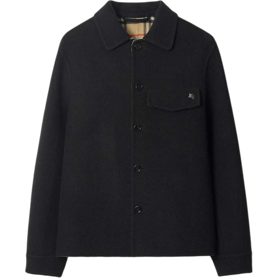 Burberry knight-motif wool shirt jacket