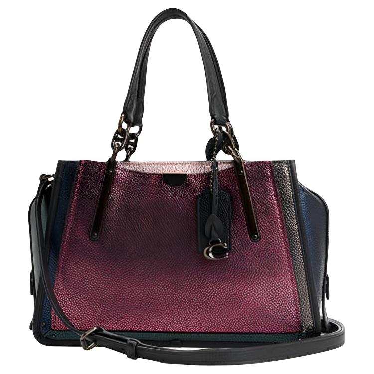 COACH Dreamer Cow Leather One Shoulder Handbag, Crossbody Bag Large Women's Mixed Dark Berry Jam