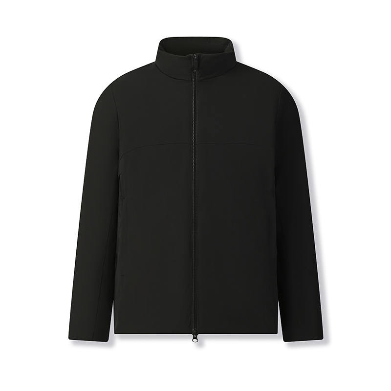 FILA BLUE Down Jackets Men's Jet Black Stand Collar Lightweight Other