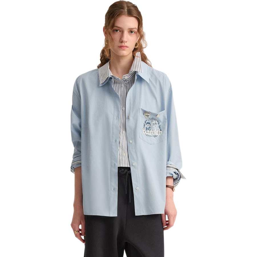 Teenie Weenie Shirts Women's Blue Lapel Moderate Other