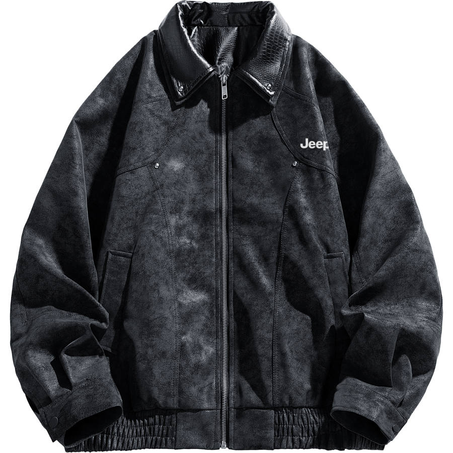Jeep Horseback Riding Casual Collection Leather Jacket Unisex