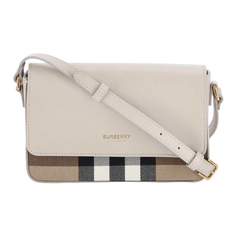 Burberry Calfskin Shoulder Bag Women's Beige