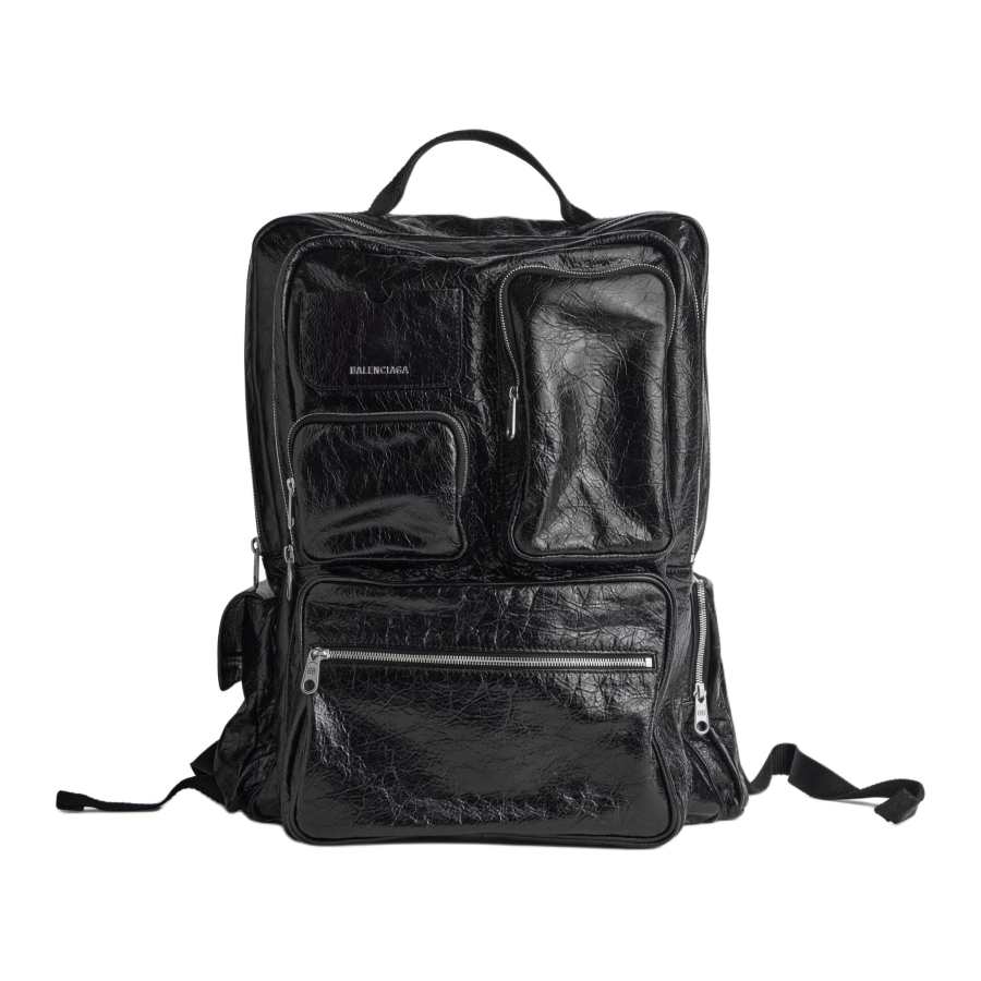 Balenciaga SuperbusyArena Lambskin Backpack Men's Black