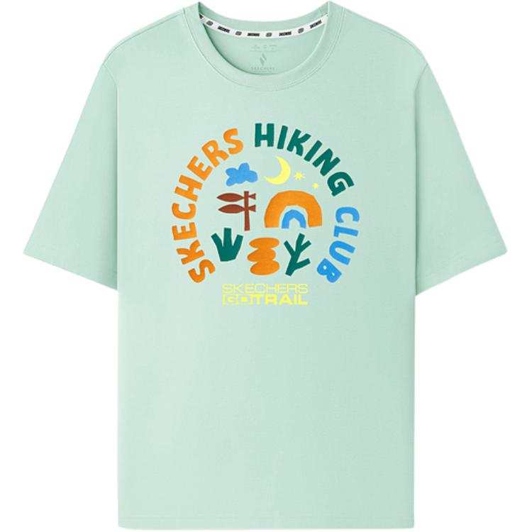 Skechers T Shirts Unisex Green 06B2 Crew Neck Moderate